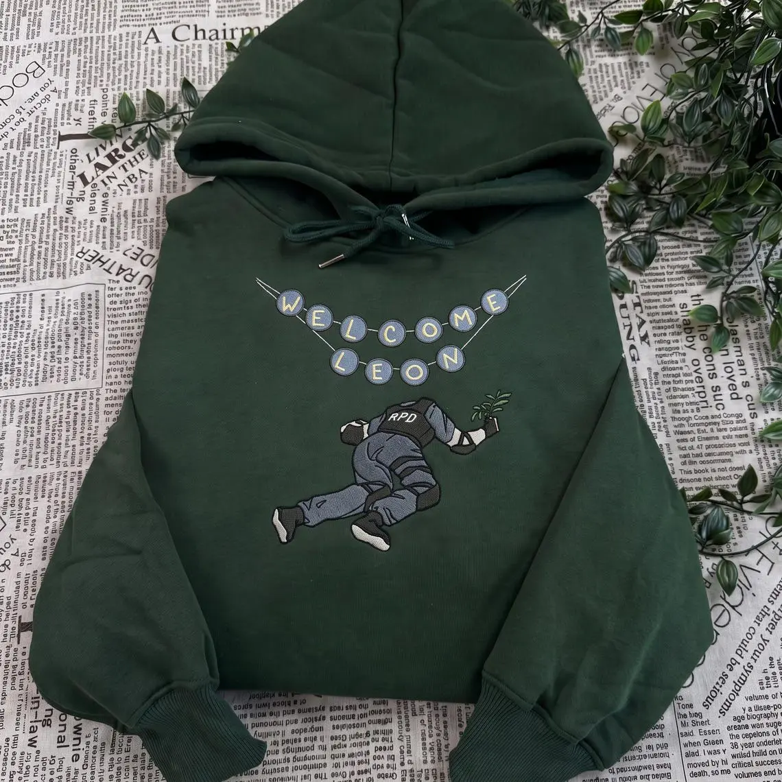 Welcome Leon Resident Evil 2 Embroidered Sweatshirt and Hoodie, Horror Game Sweatshirt, Gift For Gamer