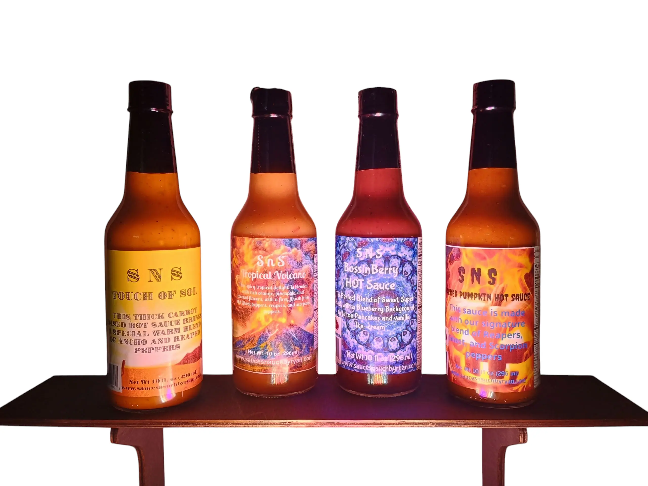 The Boss's Extreme Heat Package - 4 Super Hot 10 oz Bottles of Handcrafted Spicy Sauces for Chili Lovers