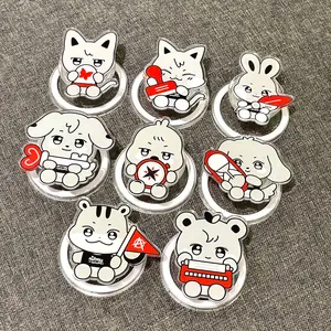 Chibi K-pop Inspired Character Magsafe Phone Grip Set – Magnetic Pop Socket & Kickstand – Kpop Fan Gift