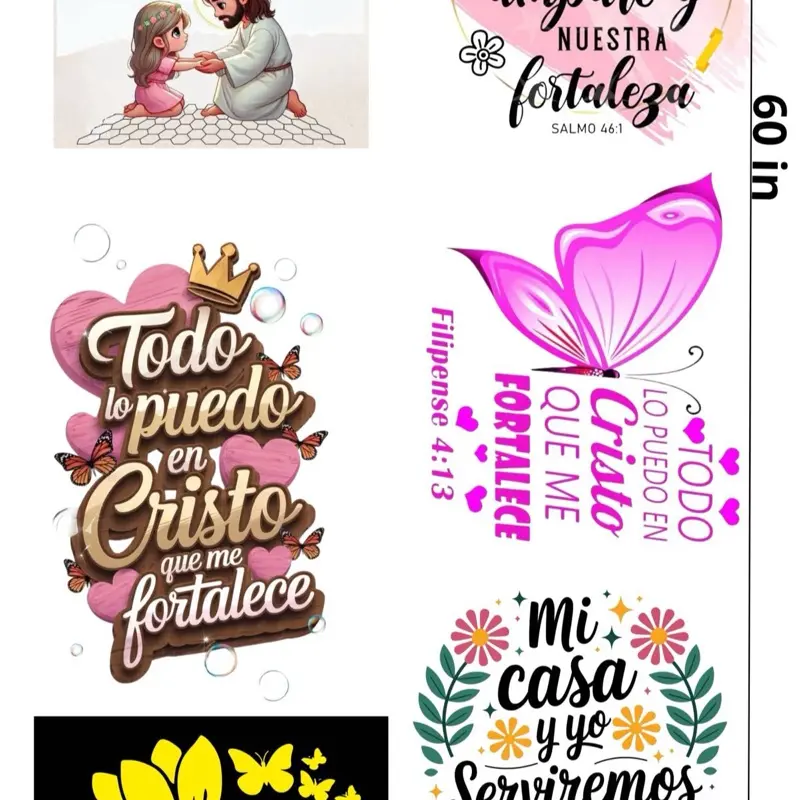 Christian DTF Heat Transfers – Inspirational Bible Quotes | Ready to Press Sheets