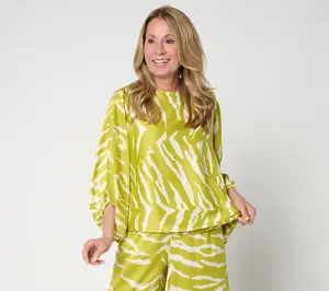 Carla Rockmore Collection Dolman Sleeve Boatneck Satin Blouse