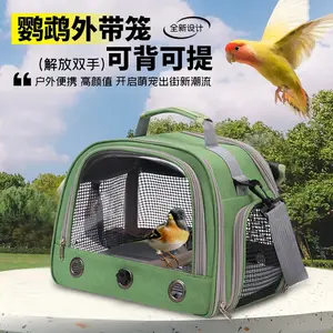 Parrot Outdoor Bag Crossbody Breathable Bird Walking Bag Cockatiel Outdoor Bag Portable Bird Bag Transparent Small Bird Travel Bag