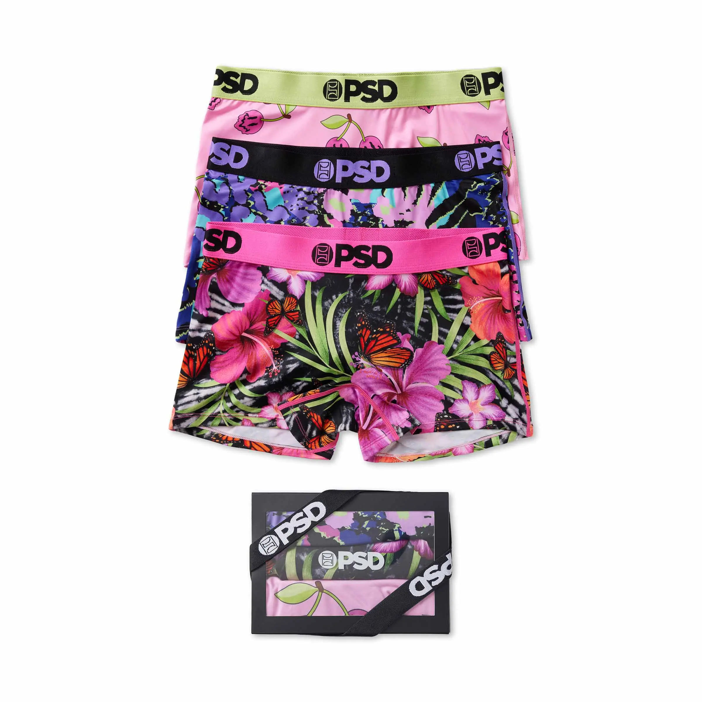 PSD Womens Wild Trip Boy Short Underwear 3 Pack Boxed Gift Set - Comfortable, Breathable, Ultra-Light Fabric PSD Womens Wild Trip Boy Short Underwear 3 Pack Boxed Gift Set - Comfortable, Breathable, Ultra-Light Fabric