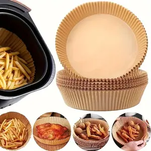 100Pcs Air Fryer Airfryer Parchment Paper Liners Round, Non-stick Grease Proof Bakery Baking Paper for Air Fryer Basket Roasting, Oil-proof, FoodGrade