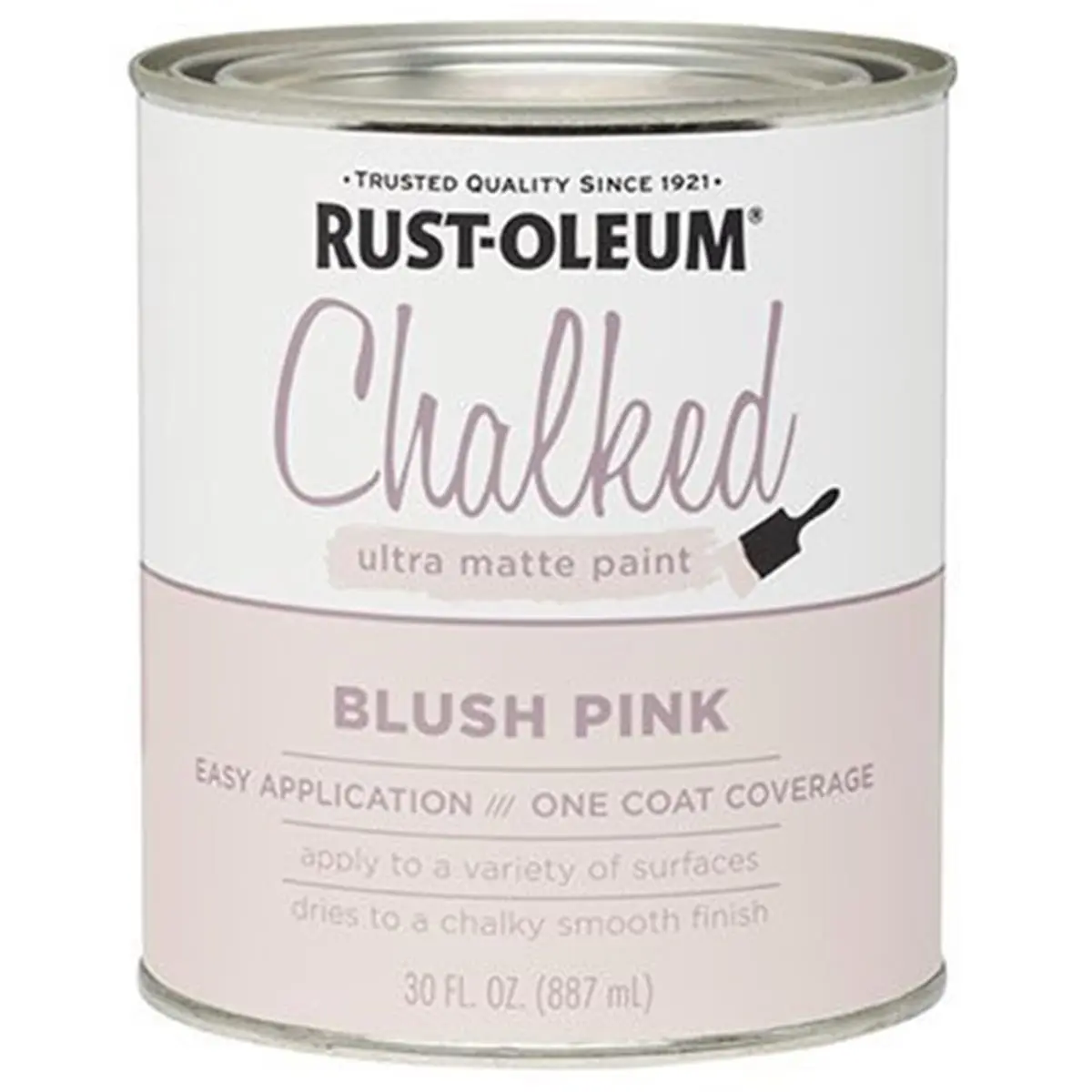 212 MAIN Rustoleum 285142 1 Qt Blush Pink Chalk Paint - Chalky Smooth Ultra Matte Finish for Automotive & Motorcycle Use, Decor Projects on Wood, Ceramic, Glass, Distressed for Vintage Look