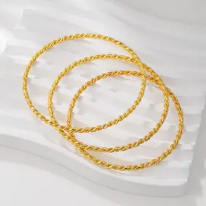 1Pcs Simple And Fashion Gold Bracelet Fried Dough Twists Rope Bracelet For Women