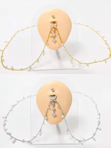 Women's Elegant Rhinestone Decorated Belly Rings, Exquisite Trendy Belly Piercing Jewelry, Chic Body High Quality Jewelry for Party & Daily Decor, Septum Jewelry, Belly Button Ring