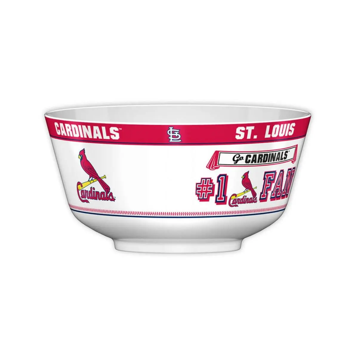 212 MAIN Food-Grade Melamine Plastic Party Bowl - Fremont Die All Pro Tableware, Cardinals Logo Design, Bold Team Graphics, for Campfire/BBQ Parties, Food Use