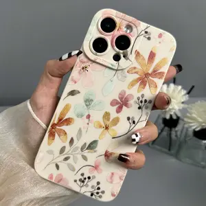 Floral Pattern Phone Case, 1 Count Anti-Drop Shockproof Phone Protective Cover, Phone Accessory for iPhone 6 7 8 X XS XR 11 12 13 14 15 Pro Max