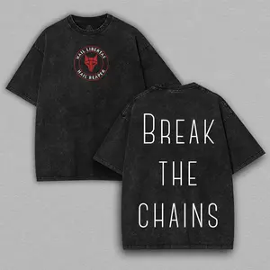 Red Rising Break The Chains Oversized T-Shirt, Pierce Brown Washed Cotton TShirt, Book Apparel Top Womenswear Soft y2k outfits men, cheap bf gifts