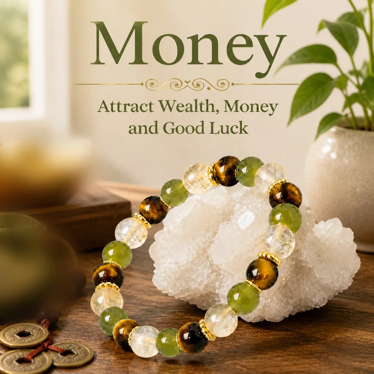 Lucky Tiger Eye Beaded Bracelets - Fashion Costume Jewelry Bracelet for Attracting Wealth, Success, Stretch Bangle Bracelet Crystal Bracelets Crystal Bracelet Set
