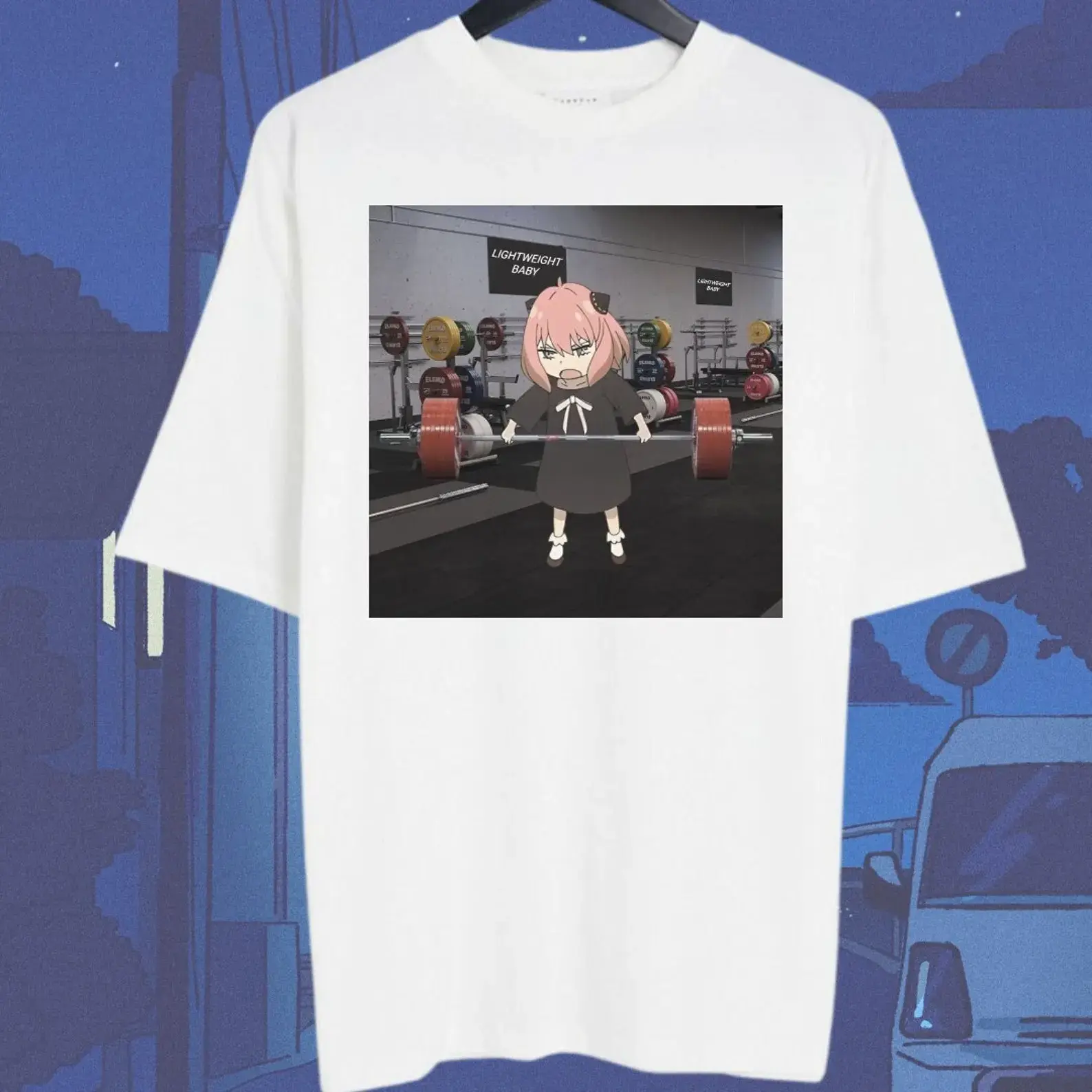 Gildan Men's Anime Graphic Print Gym T-Shirt - Breathable Cotton Blend Casual Wear with Bold Colors, Spy Family Vibes, for Bodybuilding & Otaku Fans, Hilarious Gymrat Gift