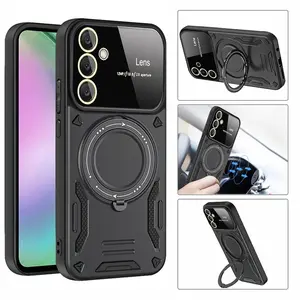 Luxury Armor Wireless Charging Case Shockproof Protective Cover For Samsung A07 A17 S25 FE S23 S24 FE S25 Edge S24 Ultra S25 Plus A15 A25 A55 A35 A16 A26 A36 A56 A35 A55 5G Magnetic Ring Bracket Bumper Cover