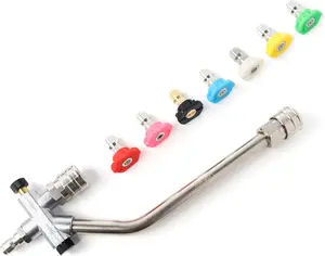 Foam Cannon Dual-Purpose Switch Spray Gun, Foam Cannon Adapter, Connector Accessory, 1/4 Inch Quick Connector, with 7 Nozzle Tips