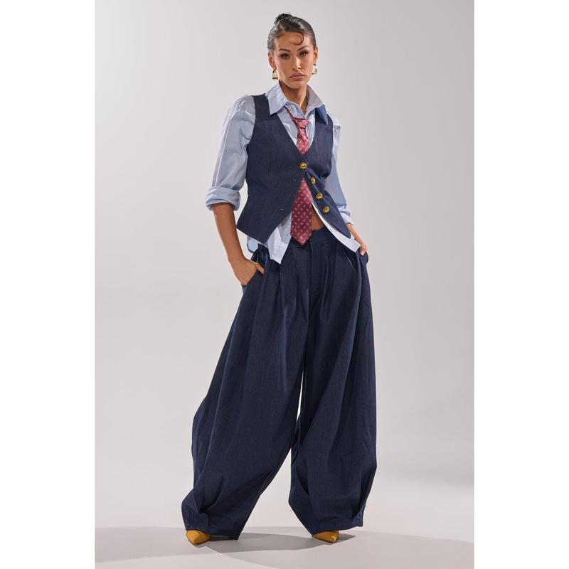 BUSINESS IN THE FRONT BUTTON DOWN