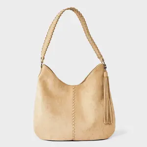Western Faux Suede with Tassel Shoulder Bag Purse - Universal Thread Tan