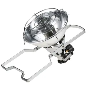 1000W Portable Piezo Ignition Gas Heater with Emergency Blanket and 4 Clips Camping Heater Warmer Heating Stove for Long Gas Tank Outdoor Emergency Survival Kit