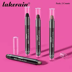 Lakerain 2 Counts/4 Counts Double-Ended Hair Touch-up Pen, Dual-Ended: One Side Applies, The Other Blends, Conceal White Hair, Available in 4 Shades, Waterproof & Transfer-Proof, Wax-Free Formula