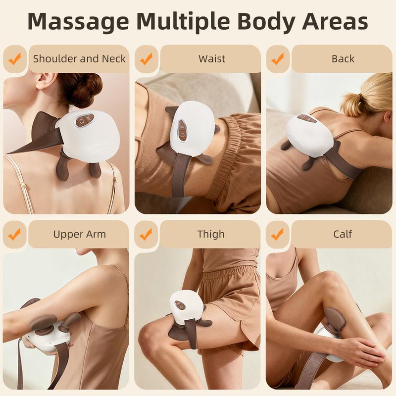 Cordless Neck Massager with Heat, Shiatsu Back and Shoulder Massager, Deep Tissue 4D Kneading Massage Pillow for Neck and Back Pain Relief Electric hand master automatic