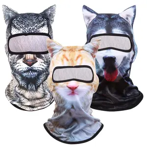 4-Season Animal Head Outdoor Sports Anti-UV Face Mask, 3D Digital Printing Ski Mask，Music Festivals,Party,Raves,Ski,Halloween, Outdoor Activities