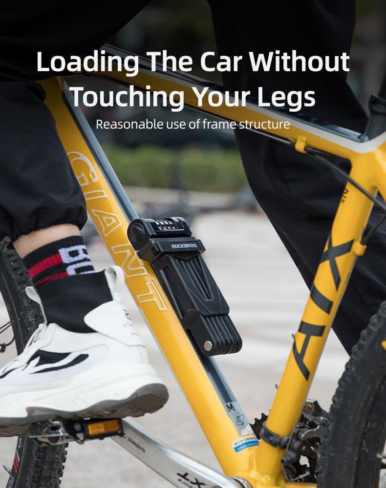 ROCKBROS Folding Bike Lock Combination Bike Lock with Mount Electric Bike Lock Heavy Duty Anti Theft Bicycle Locks with Mounting Bracket 4-Digit Foldable Bike Lock