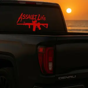 Discipline Decals Assault Life Vinyl Decal – Funny Car Sticker for Windows, Bumpers, and Toolboxes