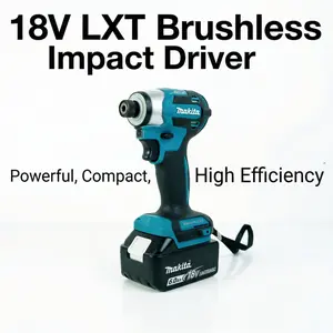 Makita DTD173 18V Brushless  Driver For Construction And Repair Electric  180Nm Torque Cordless High-Torque Impact Drill M18 Lithium Replacement Battery Pack Nailer Kit Compact Corded Circular with Guide Set Tool Electrician Multi-Function Hammer Rotary