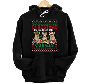 Personalized Christmas Is Better With Corgis Santa Elf Corgis Owner Pullover Hoodie