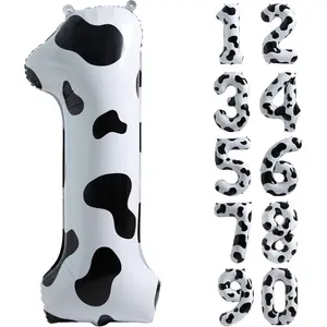 Cow Print Balloon Birthday Decorations Supplies,40 inch Number 1 Balloon | Cowgirl Theme Number Balloons for 1st Birthday Party | Farm Barn Decor for kids