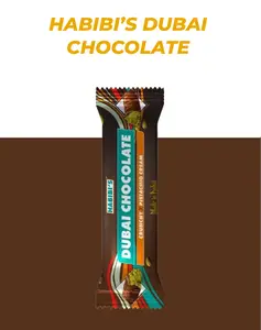 Habibi's Dubai Chocolate Bar - Milk Chocolate with Kadayif & Pistachio Cream - Knafeh Style Sweets - Authentic Dubai Flavor - Tasty Flavors LLC Dessert Snack Bonbon