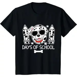 100 Days Smarter Dalmatian Dog 100 Days of School Kids Boys T-Shirt