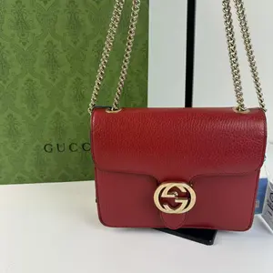 Pre-owned GUCCI Interlocking GG Medium Chain Shoulder Bag