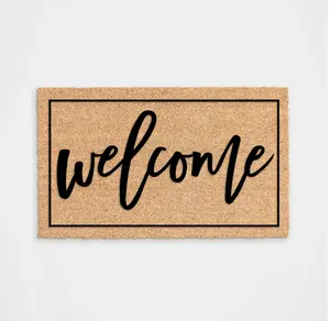 Welcome Classic Doormat Cursive Script Modern Front Porch Decoration Handmade Humorous Entryway Mat for Home Decor Bold Eye-catching Design