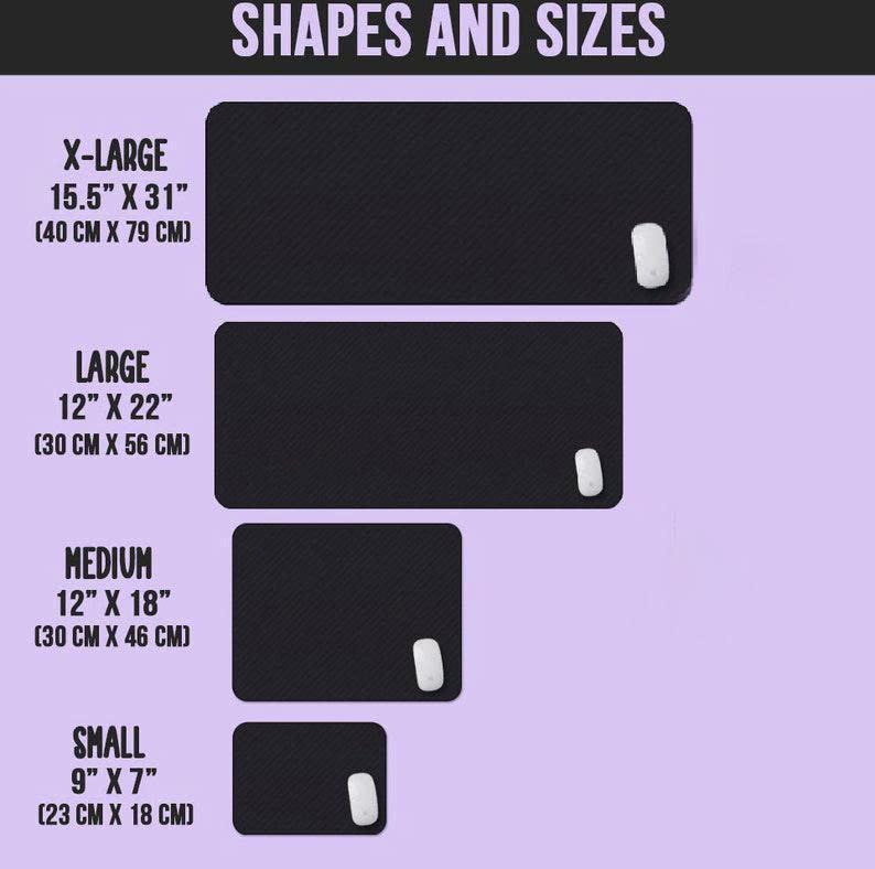 Black and white landscape mousepad, Japanese Fuji deskmat, anime art mousepad, 10 different sizes and led options, gaming mousepad, desk accessories