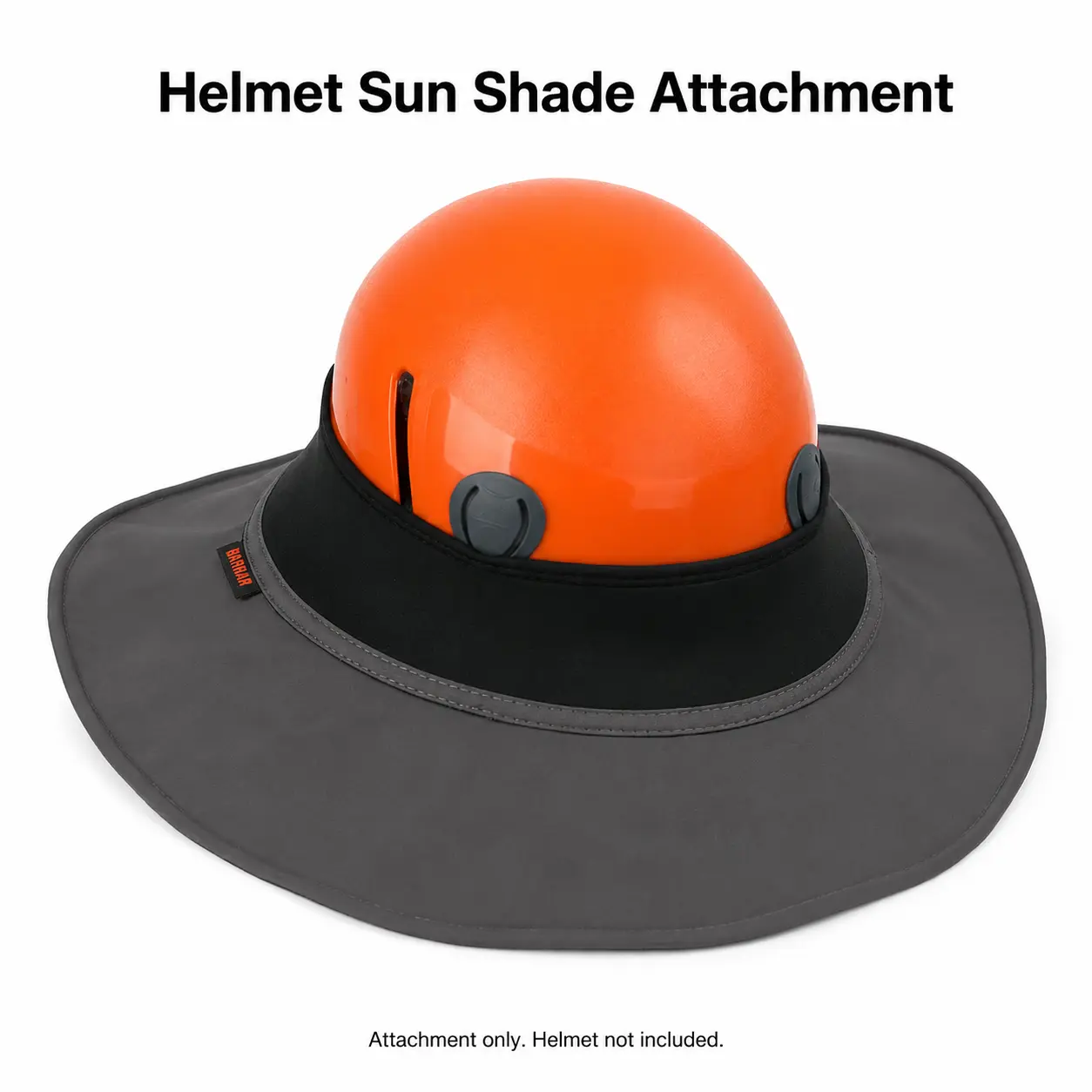 BARHAR 41cm Polyamide Nylon Clip-On Climbing Helmet Sun Shade Attachment - Reversible, Full Brim, Lightweight, Water Resistant Safety Cover for Adults, Landscaping, Outdoor Work, All Seasons
