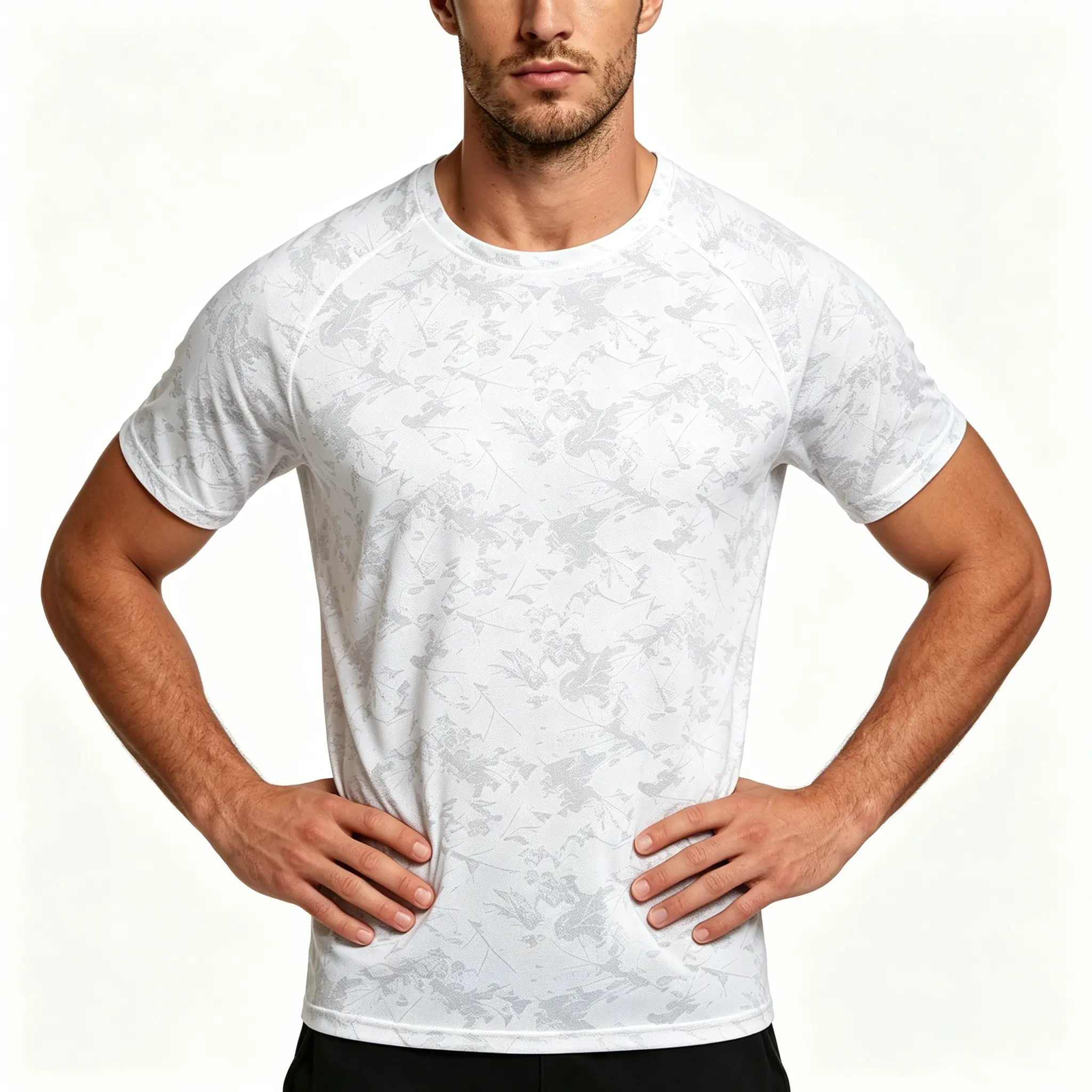 Men's Tie-Dye Camo Short-Sleeve T-Shirt - Round Neck, Loose Fit, Soft, Lightweight, Quick-Dry Outdoor Top for Casual, Athletic Streetwear