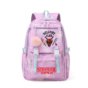 2026 New Stranger Things Stranger Things School Bag Cartoon Large Capacity Burden-Reducing Backpack