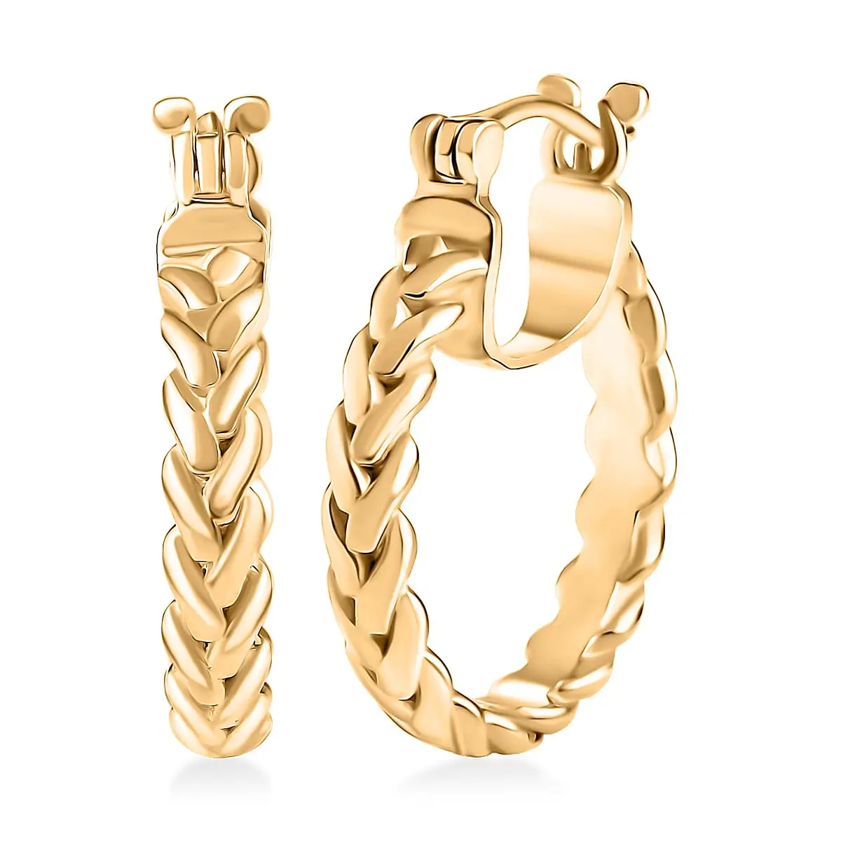 Timeless Twisted Gold Hoop Earrings 18K Yellow Gold Plated Bronze
