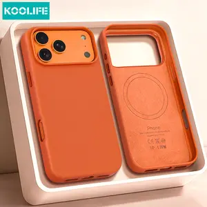 Koolife 1pc MagSafe PU Leather Texture Phone Case for iPhone 17/17 Pro/17 Pro Max, PC+TPU Shockproof Anti-Fingerprint Cover, Premium Protection, Must-Have!