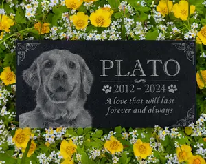 Personalized Pet Memorial Stone | Custom Grave Marker | Engraved Headstone for Cats & Dogs | Outdoor Animal Burial Monument | Pet Tombstone