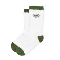 White & Green Fluffy Socks