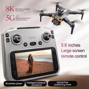 Drone MAX Upgraded HD Dual-Camera Drone with Obstacle Avoidance, 4.3" HD Screen Remote, Brushless Motor, Dual Batteries, Foldable, Night Flying for Adults & Beginners