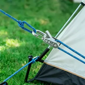 Retractable Rope Tightening Tool with Alloy Buckle, Ideal for Camping and Boating, Easy-To-Secure Accessory Rope for Outdoor Activities, Camping Tools