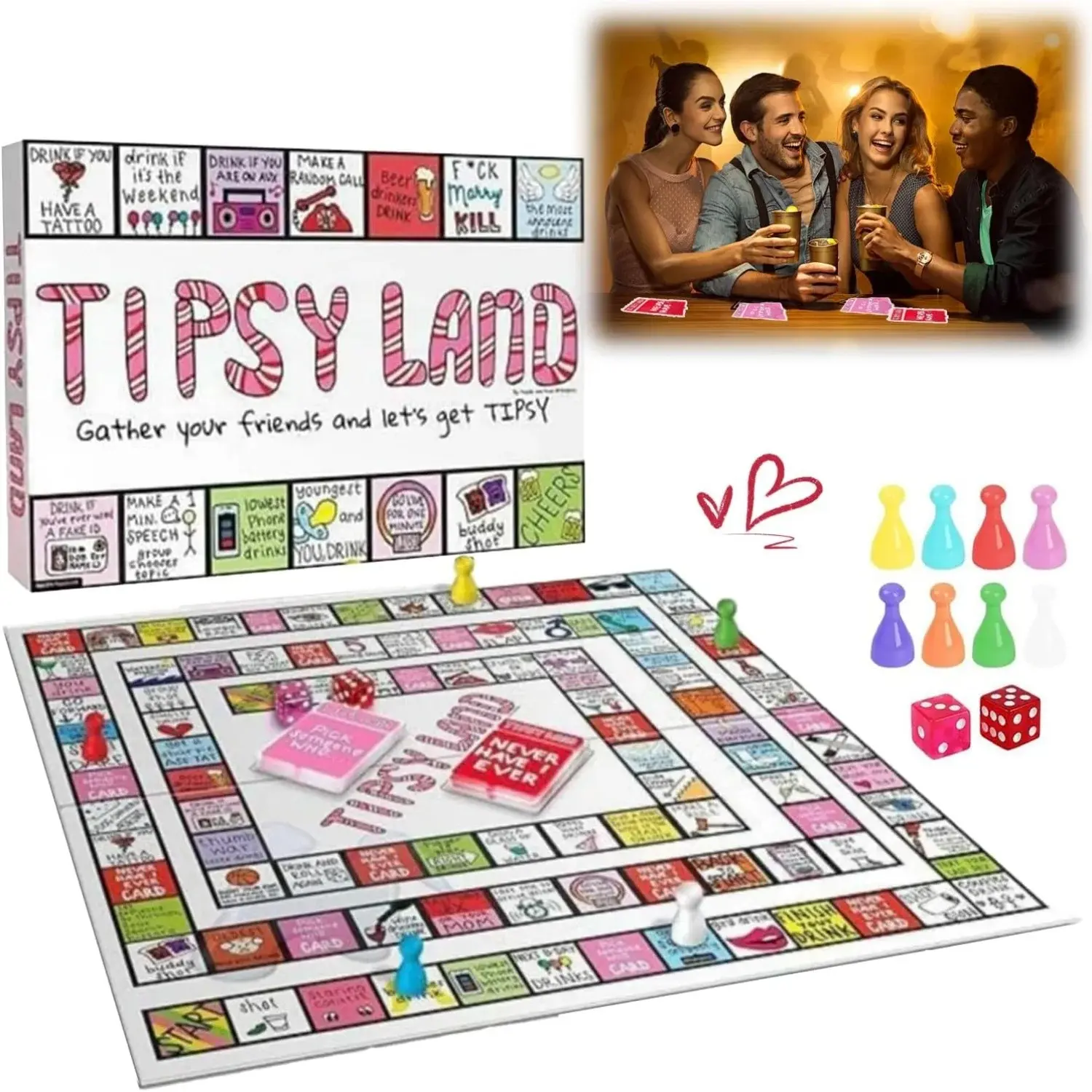 Rubber Adult Drinking Game Set - Interactive Board Game for Parties, Holiday Eve Gatherings (Toys & Hobbies, Classic & Novelty, Stress Relief)