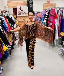 Tiger Scarf Pant Suit