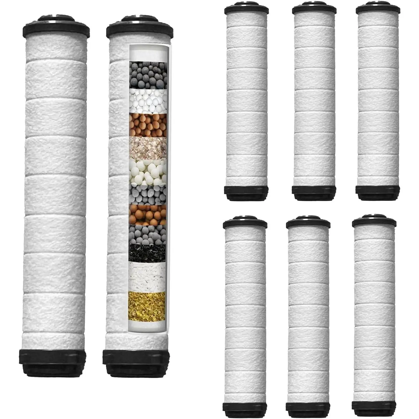 Shower Filter for Handheld Shower , Set of 8 Multi-Storey Replacement Filters for Hard Water Remove Chlorine and Harmful Substances,Make Bathing Healthier.