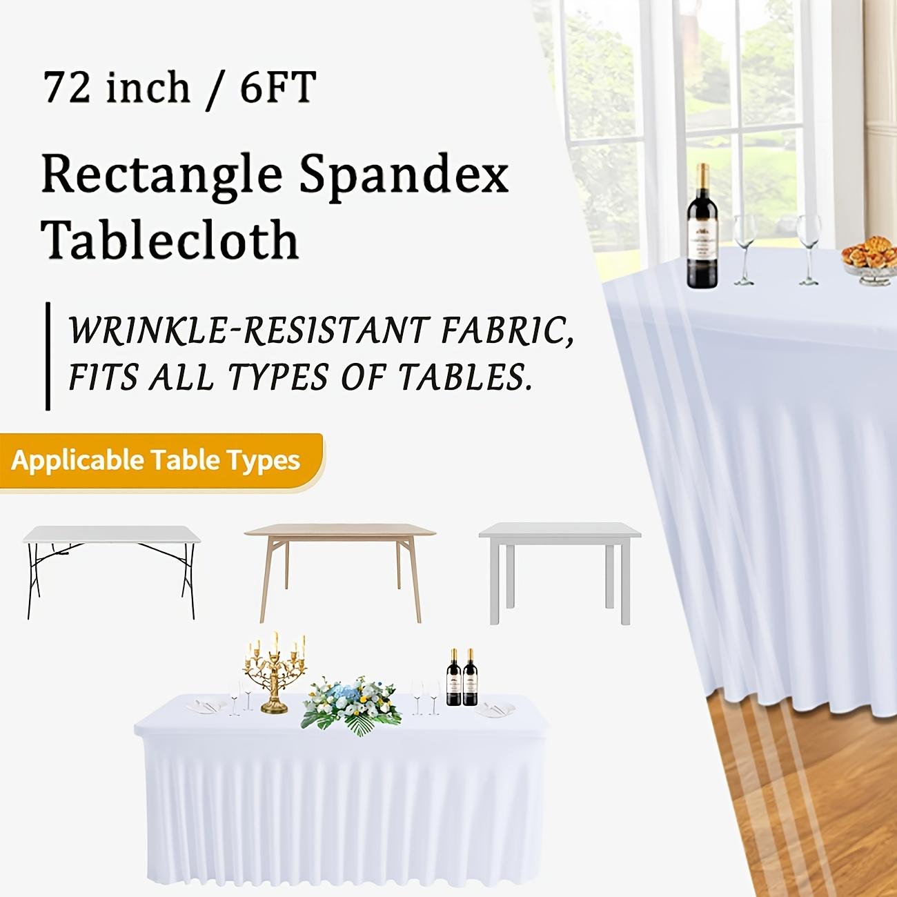 Rectangular Tablecloth Decoration with Skirt - Wrinkle-Resistant Table Cover in Black/White for Weddings, Birthdays, Anniversaries, Graduations, Easter, Hanukkah, Thanksgiving Events