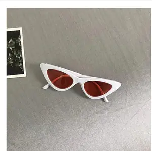 ClawBack Cat Eye Hip Hop Sunglasses for Women - Retro Style White Frame Red Lenses Vintage Aesthetics Edgy Fashion