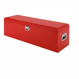 30" Heavy Duty Steel Metal Tool Box for Truck Bed, Lockable Weatherproof Crossbed Storage Box with Gas Strut Lid and Safety Hinge, Heavy Duty Steel Metal Truck Bed Tool Box for Pickup, Trailer, RV