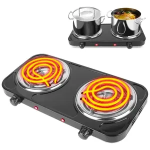 2000W Portable Kitchen Electric Double Burner Hot Plate Cooktop Cooking Stove